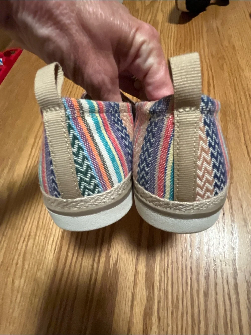 Skechers Women's 8 BOBS Flexpadrille Slip-On Flats Multi Stripe Espadrille